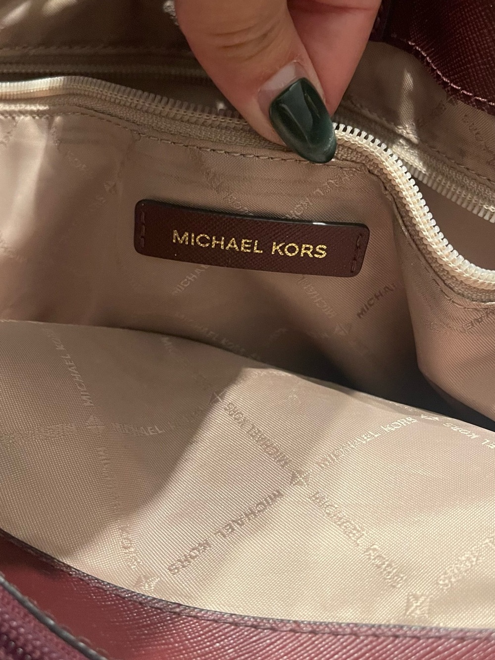 Michael Kors East West Susannah Leather Merlot Tote - Picture 9 of 10
